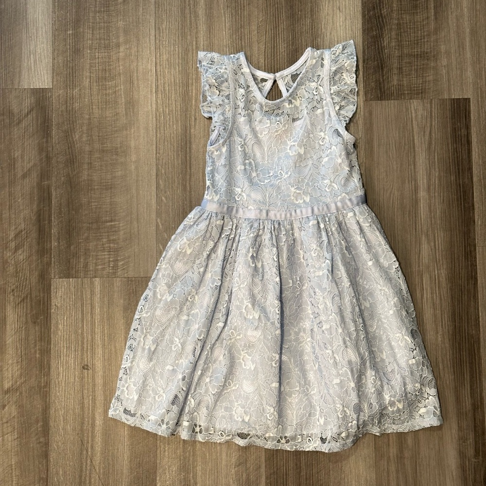 Zunie Light Blue Lace Kids Dress